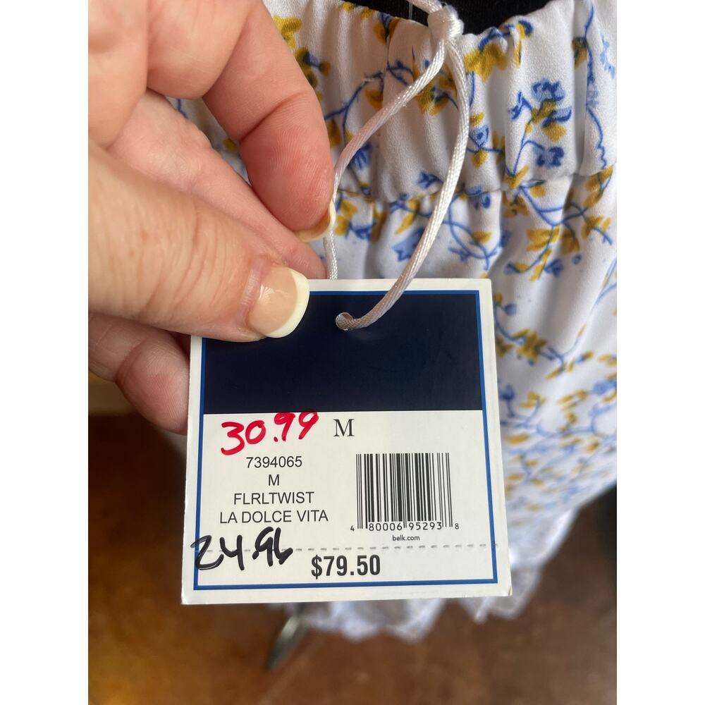 NWT Kaari Blue Medium La Dolce Vita Layered Floral Skirt $80 - Picture 6 of 9